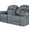 Raize - 10 Power Console Reclining Loveseat With LED - Gray - Image 2