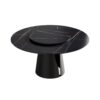 53.15" Round Modern Artificial Stone Carbon Steel Base Dining Table, Can Accommodate 6 People - Black / Gold - Image 8