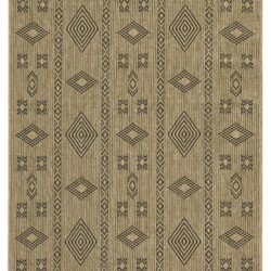 Earth - 5'3" X 7'3" Indoor, Outdoor Area Rug Polypropylene - Jute / Black