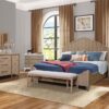Queen Panel Bed With Transitional Casual Design - Sand - Image 5