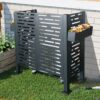 4 X 2 Ft Air Conditioner Fence For Outdoor Units, Metal Privacy Fence Cover, Perfect To Conceal Air Conditioning Units - Charcoal - Image 2