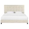 King Size Tufted Upholstered Platform Bed - Beige - Image 3
