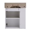Modern Floating Bathroom Vanity With Ceramic Basin Perfect For Small Bathrooms, Left Side Storage - White - Image 19