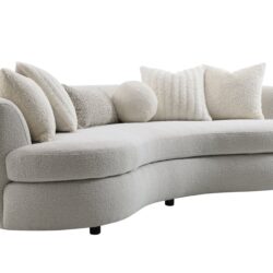 Iniko - Boucle Sofa With Toss Pillows - Beige
