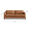 Aria-Top Grain Leather Sofa Couch - Brown - Image 8