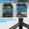 Tall Metal Shelves With 5 Removable Dividers Are High Capacity And Load Bearing For Garages, Kitchens And Offices - Black - Image 3