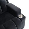 Kids Recliner Chair, Kids Upholstered Couch With One Cup Holder, Toddlers Recliner With Headrest And Footrest - Black - Image 8