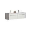 U052-Nevia60W-206 Nevia Bathroom Vanity With Automatic LED Drawer Light, Wall Mounted Bathroom Vanity With Integrated Solid Surface Sink, Without Drain - Snow White - Image 10