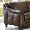 Belfast - Leather Sectional - Brown - Image 7