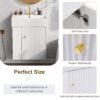 Modern Floating Bathroom Vanity With Ceramic Basin Perfect For Small Bathrooms, Left Side Storage - White - Image 12