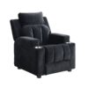 Kids Recliner Chair, Kids Upholstered Couch With One Cup Holder, Toddlers Recliner With Headrest And Footrest - Black - Image 9