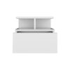 Floating Nightstand Wall Mounted With Single Drawer And 2 Tier Shelf - White - Image 3