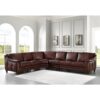 Belfast - Leather Sectional - Brown - Image 4