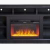 Sunset - Electric Fireplace TV Stand For TVs Up To 80" - Black - Image 3