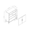 Home Entryway 5 Tier Shoe Organizing Cabinet With Open Bottom Shelve - Walnut Oak - Image 4