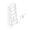 Modern Bookcase With Four Open Shelves And Two Door Cabinet - Black / Gray - Image 4