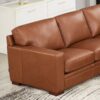 Dillon - Leather L-Shaped Sectional - Brown - Image 3