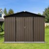 10'X8' Garden Sheds Outdoor Storage Sheds - Brown / Black - Image 4