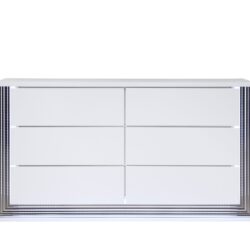 Moon - Smooth Dresser With LED - White
