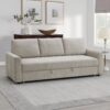 Leira - Linen Pull Out Sleeper Sofa - Beige - Image 6
