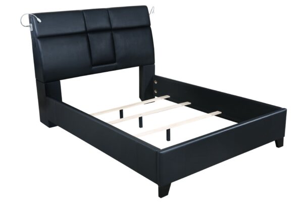 King Music Bed Touch Lighting Bluetooth Sound Beverage Tray - Black
