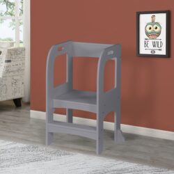 Child Standing Tower, Step Stool For Kids, Toddler Step Stool For Kitchen Counter - Gray