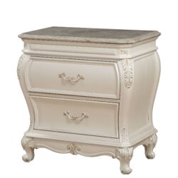 Chantelle - Nightstand With Granite Top - White