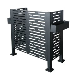 4 X 2 Ft Air Conditioner Fence For Outdoor Units, Metal Privacy Fence Cover, Perfect To Conceal Air Conditioning Units - Charcoal