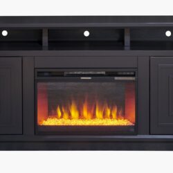 Sunset - Electric Fireplace TV Stand For TVs Up To 80" - Black