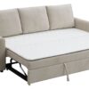 Leira - Linen Pull Out Sleeper Sofa - Beige - Image 2