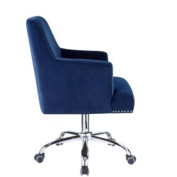 Trenerry - Velvet Office Chair - Blue / Chrome