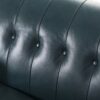 Mid-Century Tufted Leather Sofa - Turquoise - Image 3