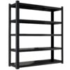 Tall Metal Shelves With 5 Removable Dividers Are High Capacity And Load Bearing For Garages, Kitchens And Offices - Black - Image 6