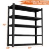 Tall Metal Shelves With 5 Removable Dividers Are High Capacity And Load Bearing For Garages, Kitchens And Offices - Black - Image 8