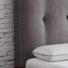 Queen Size Tufted Upholstered Headboard With Nailhead Trim - Gray - Image 3