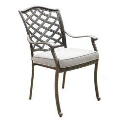 Rectangular 6 Person 68" Long Aluminum Dining Set With Sunbrella Cushions - Brown Gray