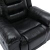 3 Seater Home Theater Recliner Manual Recliner Chair With Two Built-In Cup Holders For Living Room - Black - Image 18