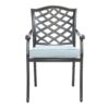 Aluminum 7 Piece Rectangular Dining Set With 6 Arm Chairs - Light Blue - Image 7