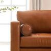 Mid-Century Tufted Leather Sectional With Reversible Chaise - Cognac - Image 4