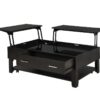 Bruno - Wooden Lift Top Coffee Table With Tempered Glass Top And Drawer - Ash Gray - Image 3