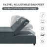 4 In 1 Sofa Bed, Chair Bed, Multi-Function Folding Ottoman Bed With Storage Pocket And USB Port For Small Room Apartment, Living Room, Bedroom, Hallway - Deep Blue - Image 12