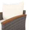 9 Piece Patio Rattan Furniture Set, Outdoor Conversation Set With Acacia Wood Legs And Tabletop, PE Rattan Sectional Sofa Set With Coffee Table, Washable Cushion - Beige - Image 8