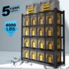 Tall Metal Shelves With 5 Removable Dividers Are High Capacity And Load Bearing For Garages, Kitchens And Offices - Black - Image 5