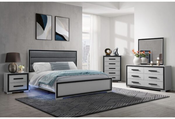 Adelaide - 5 Pieces King Bed With LED Set - Black