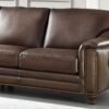 Belfast - Leather Sectional - Brown - Image 6