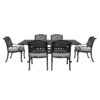 Stylish Outdoor 7 Piece Aluminum Dining Set With Cushion - Sandstorm - Image 2