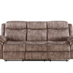Zubaida - Two Tone Velvet 3 Piece Recliner Living Room Set - Chocolate
