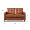 Aiden - Leather Loveseat - Brown - Image 6