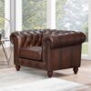 Alton Bay-Top Grain Leather Chair - Brown - Image 2