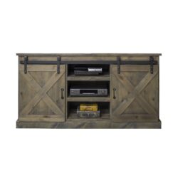 Farmhouse - Corner TV Stand For TVs Up To 80" - Barnwood